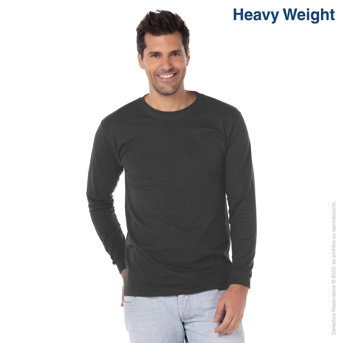 Men’s Heavy Weight Crew Neck Long Sleeve T Shirt