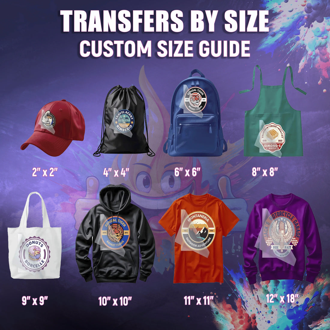 DTF Transfers By Size