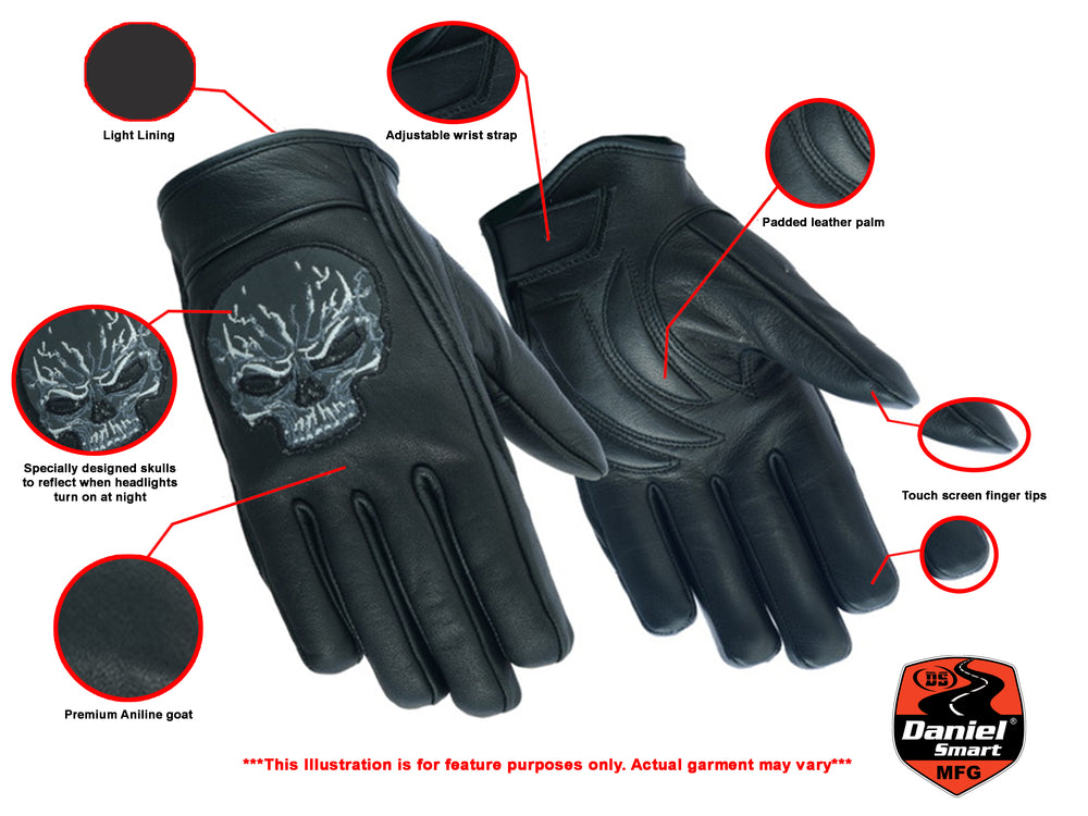 DS47 Reflective Skull Short Glove