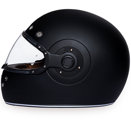 R1-B D.O.T. FULL FACE: DAYTONA RETRO: DULL BLACK