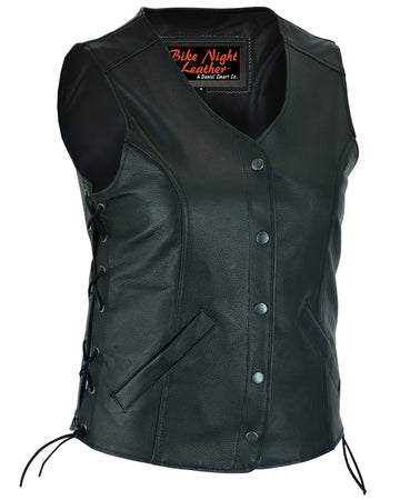 DS206 Women's Stylish Longer Body ¾ Vest - Side Laces