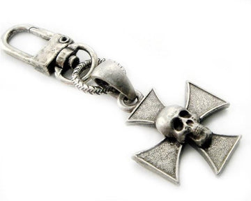 K-SKICP Skull Iron Cross Clip-On