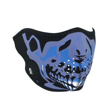 WNFM024H ZANÂ® Half Mask- Neoprene- Blue Chrome Skull