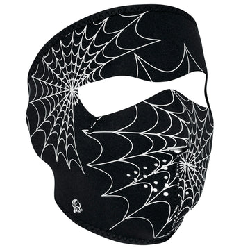 WNFM057G ZANÂ® Full Mask- Neoprene- Spider Web, Glow in the Dark