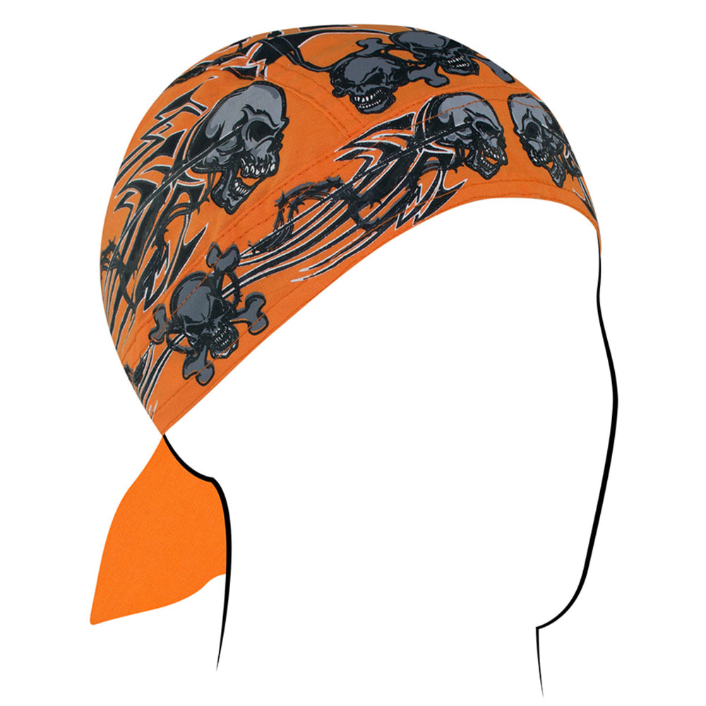 Z669 FlydannaÂ®, Cotton, Orange Tribal Skull