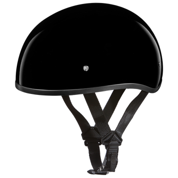 D1-ANS D.O.T. DAYTONA SKULL CAP W/O VISOR - HI-GLOSS BLACK