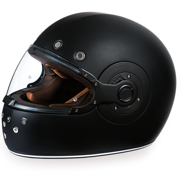 R1-B D.O.T. FULL FACE: DAYTONA RETRO: DULL BLACK