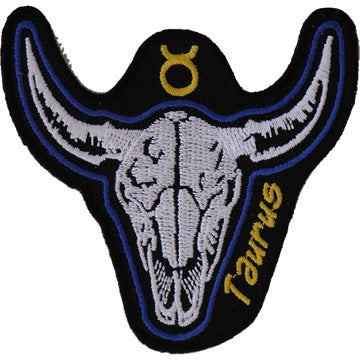 P5470 Taurus Skull Zodiac Sign Patch