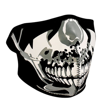 WNFM023H ZANÂ® Half Mask- Neoprene- Chrome Skull