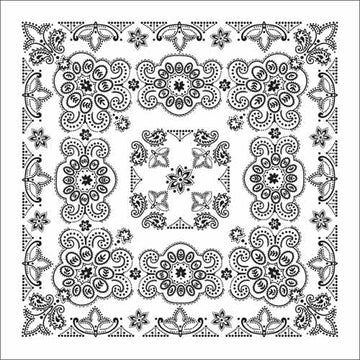 BD2506 Bandana Texas Paisley White [27" x27"]