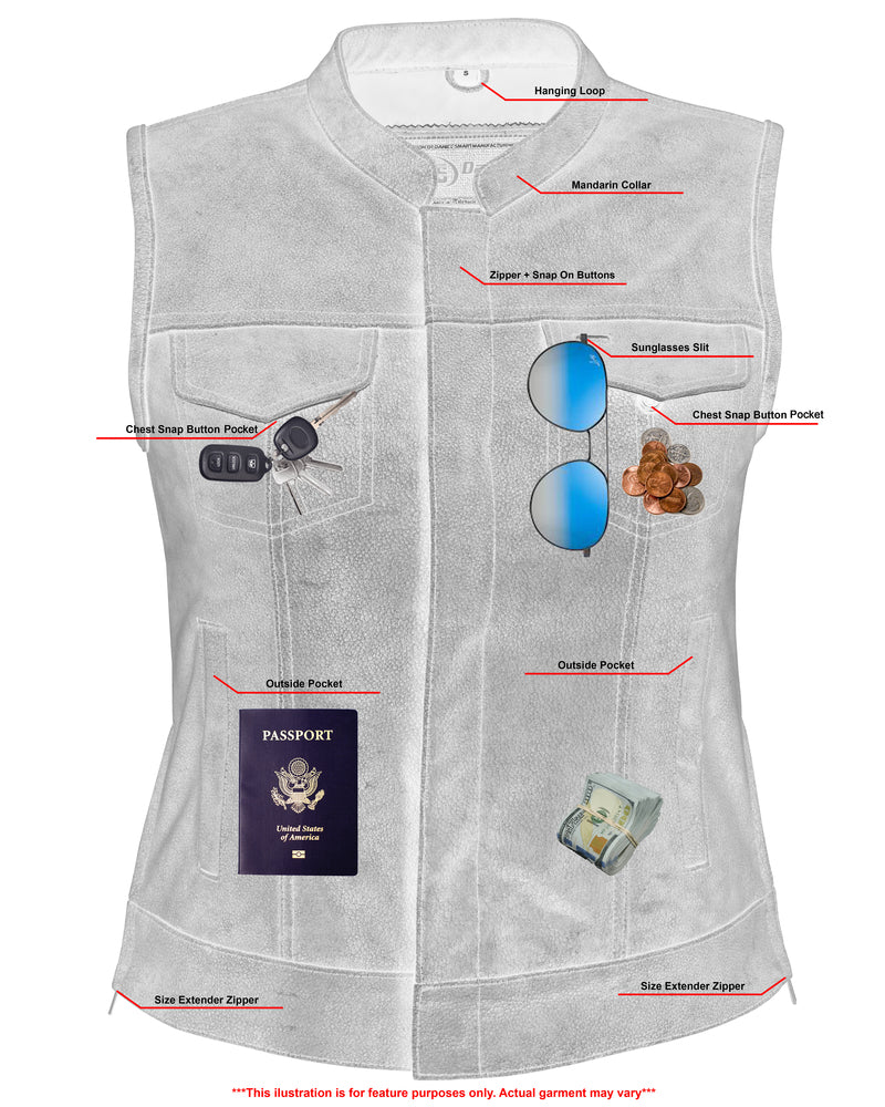 DS229 Women's Premium Single Back Panel Concealment Vest - GRAY