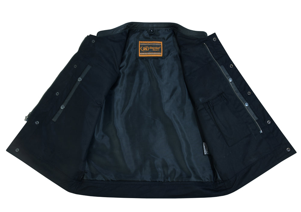 DS189A Concealed Snap Closure, Milled Cowhide, Scoop Collar & Hidden