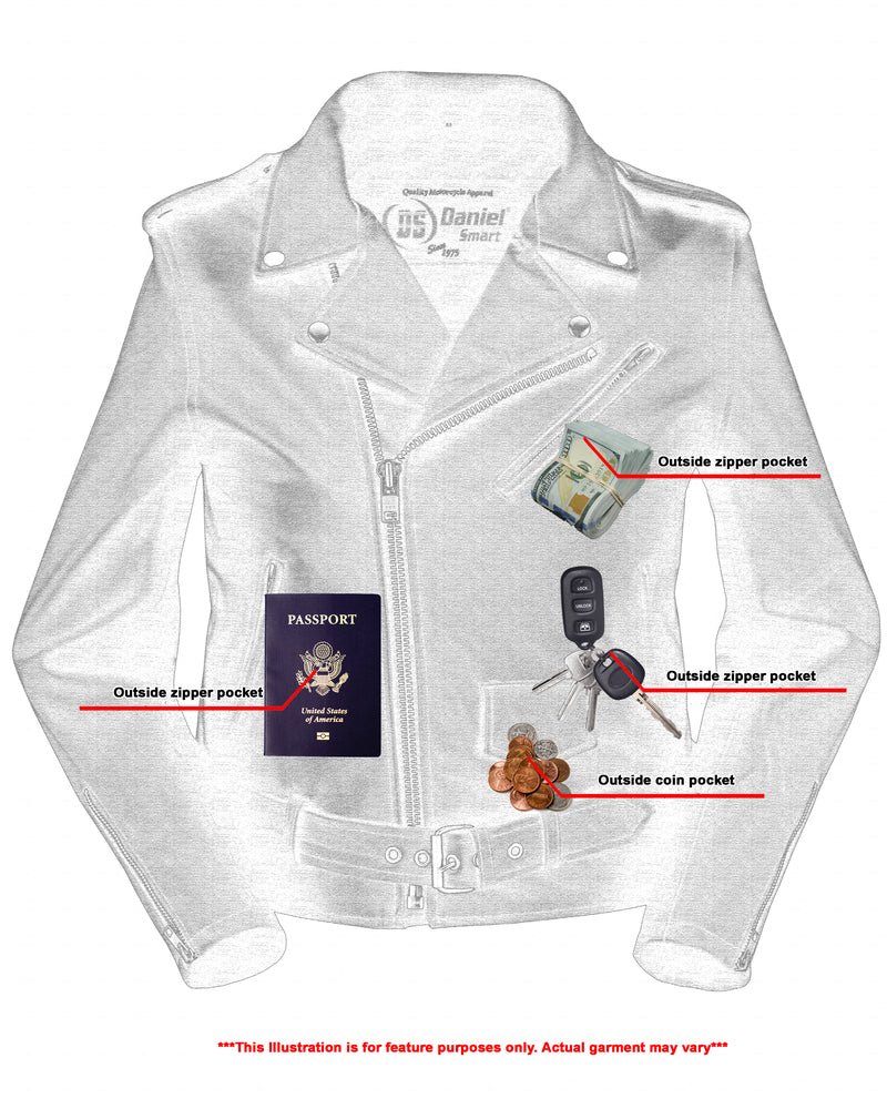 DS850 Women's Classic Plain Side Fitted MC Style Jacket