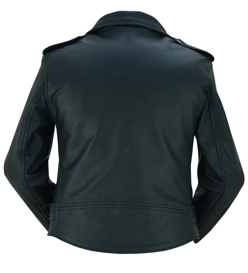 DS850 Women's Classic Plain Side Fitted MC Style Jacket