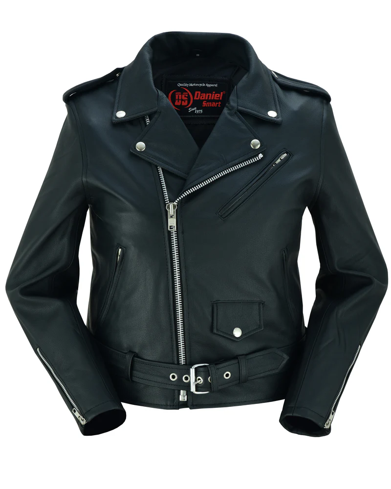 DS850 Women's Classic Plain Side Fitted MC Style Jacket