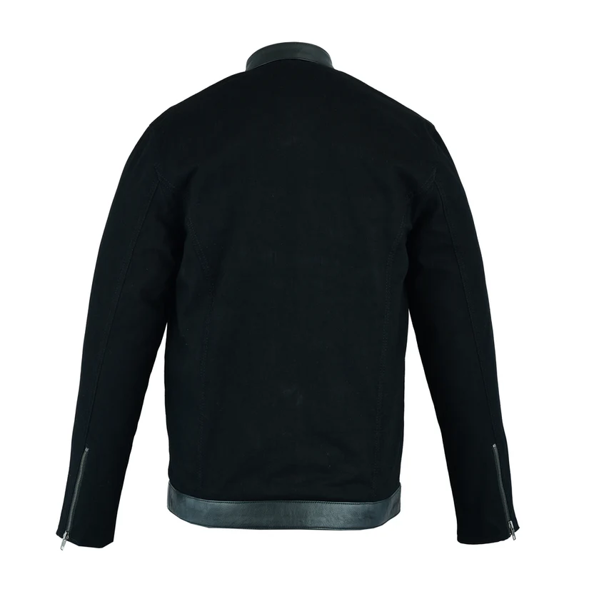 DM988 Men's Full Cut Denim Shirt WLeather Trim